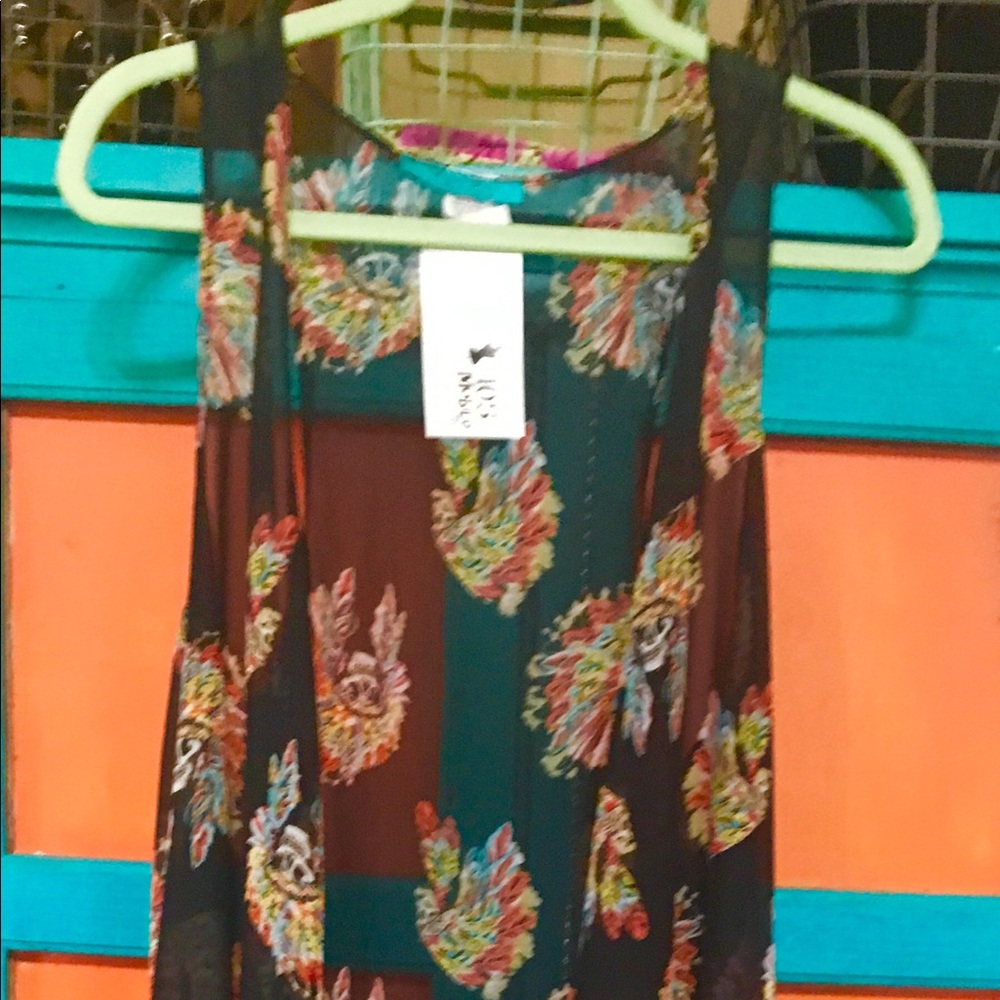 Skull With Indian Headdress Sheer Tunic XL